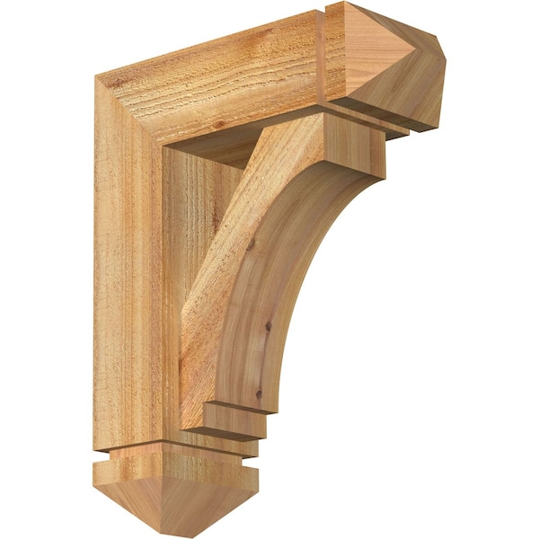 Ekena Millwork Imperial Arts and Crafts Rough Sawn Bracket w/ Offset Brace, Western Red Cedar, 6"W x 16"D x 20"H BKT0604X16X20IMP03RWR - main